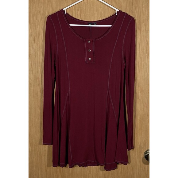 Modcloth Au Fond Burgundy Tunic Renaissance Coquette Romantic Women's Sz Sm - Picture 1 of 7